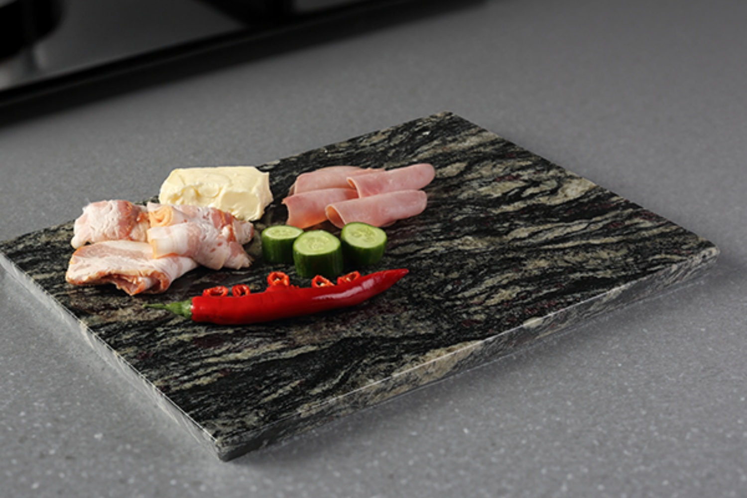 9 x 6-inch Black Marble Steak Board2